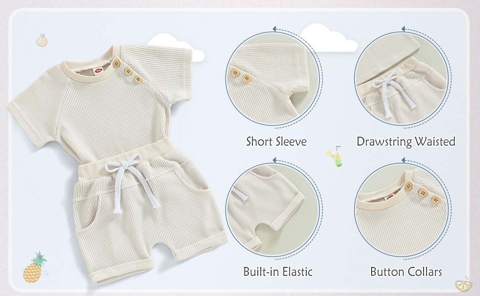 Baby Unisex Waffle Short