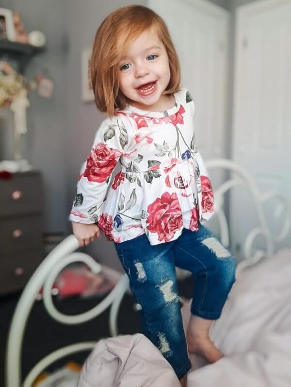 Cute Baby Girl Floral CARETOO Girls Clothes Outfits - Image 4