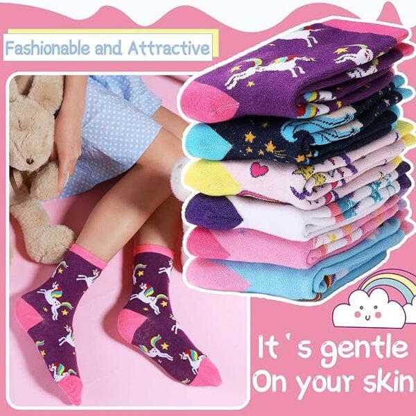 Cute Cartoon Animal Socks for Girls - 6-Pack Crew Socks - Image 3