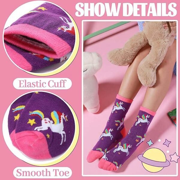 Cute Cartoon Animal Socks for Girls - 6-Pack Crew Socks - Image 4