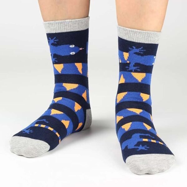 Kids Boys Fun Novelty Socks - Colorful Shark Robot Dinosaur Design - Image 2