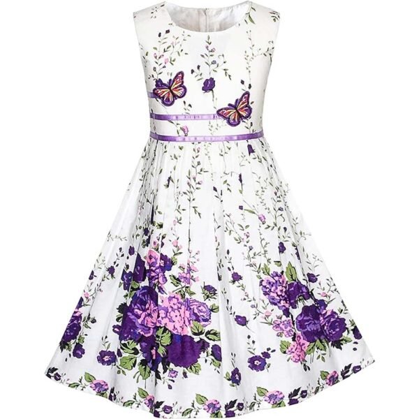 Girls Dress Rose Flower Double