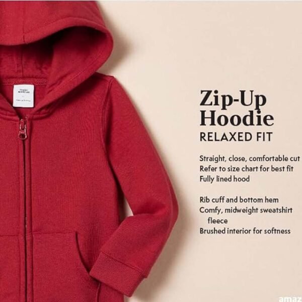 Amazon Essentials and Toddlers Girls Fleece Zip-Up Hoodie - Image 2