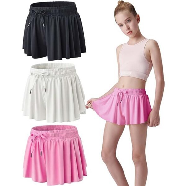 Girls Flowy Shorts with Spandex Liner