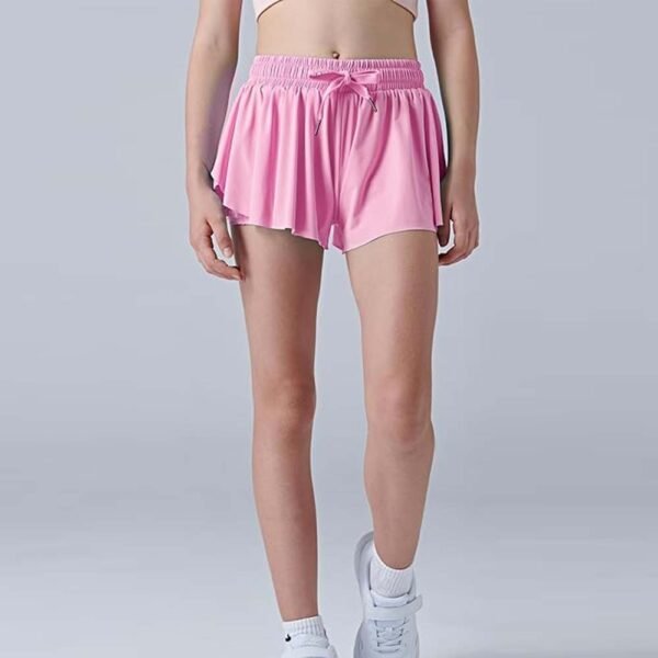 Girls Flowy Shorts with Spandex Liner 2-in-1 Youth Butterfly Skirts for Fitness - Image 2