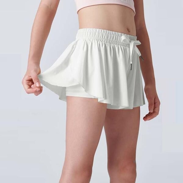 Girls Flowy Shorts with Spandex Liner 2-in-1 Youth Butterfly Skirts for Fitness - Image 3