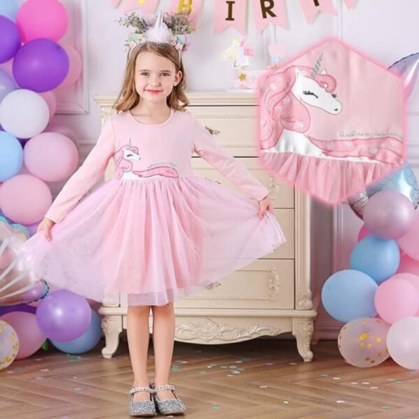 Toddler Winter Long Sleeve Party Tulle Dresses - Image 2