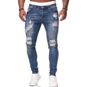 Stretch Destroyed Ripped Skinny Jeans