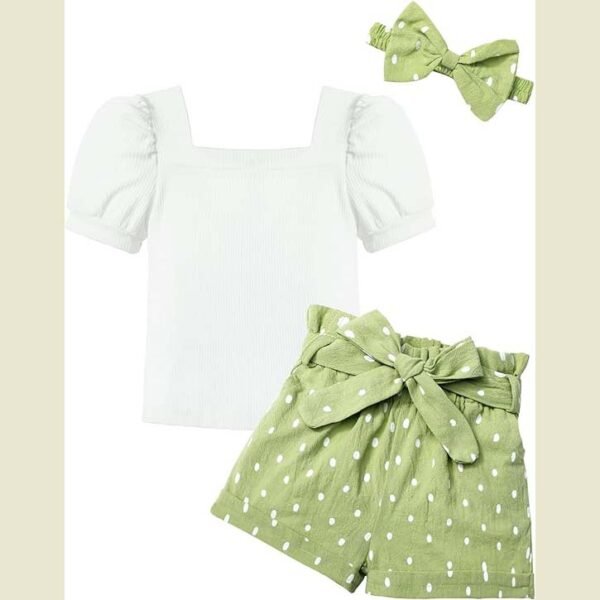 Toddler Girls Summer Short Set 3pcs - Image 2