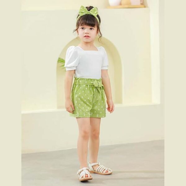 Toddler Girls Summer Short Set 3pcs - Image 3