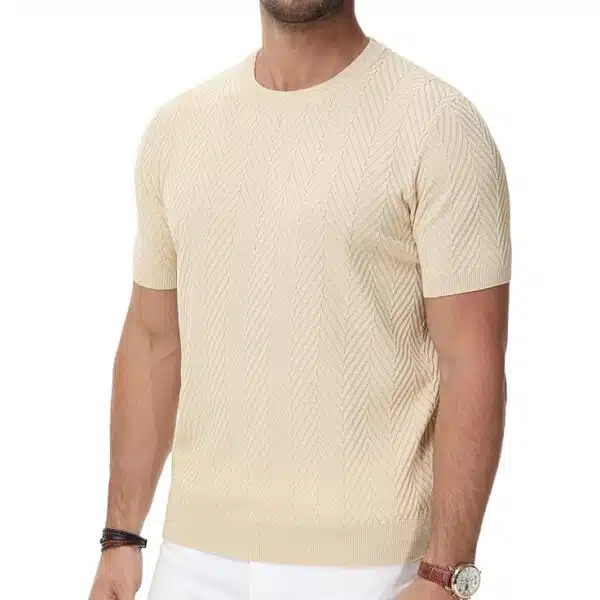 Mens Apricot Long Sleeve T-Shirt - Image 3