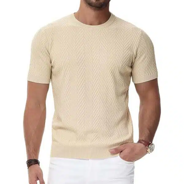 Mens Apricot Long Sleeve T-Shirt - Image 2