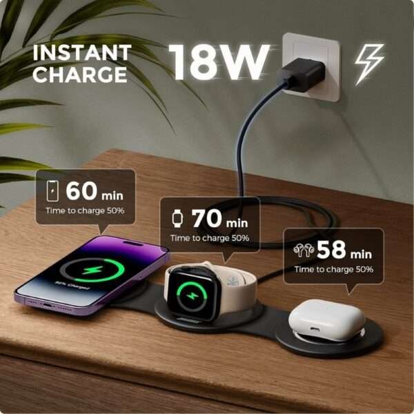 3 in 1 Charging Station for Apple Multiple Devices, Foldable Travel Wireless Charger - Image 5